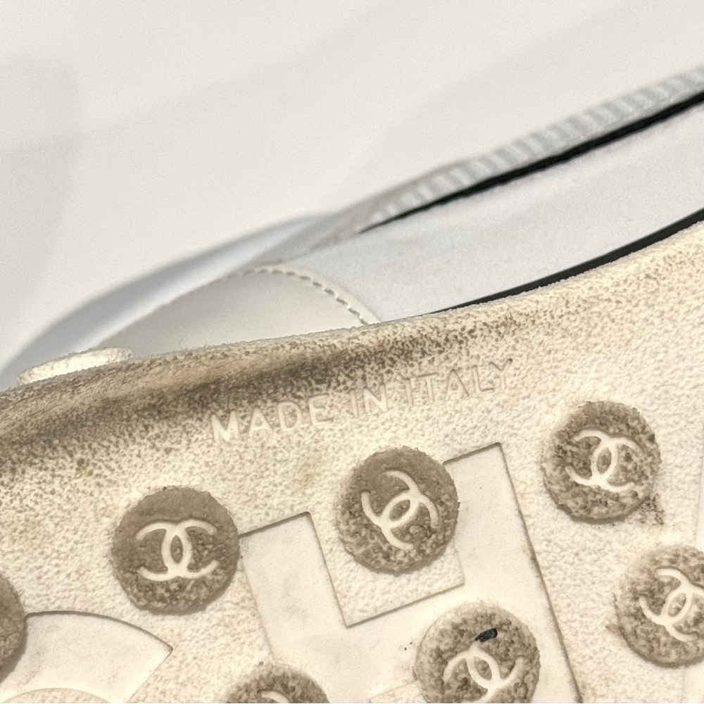 CHANEL White High-Top Sneakers - Picture 8 of 15